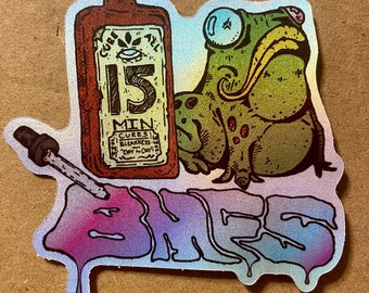 15 Minute Fuzzy Rainbows holographic Billy Strings fan art Vinyl sticker