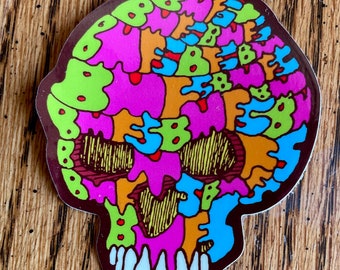Color Skull Vinyl Die cut Sticker Billy Strings fan art