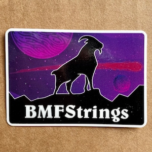 Majestic AF Goat  in space  Vinyl Die cut Sticker Bluegrass Goat fan Art