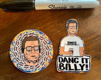 Dang It Billy!/Hank Hill Face Melting ビニール ステッカー パック Billy Strings ファンアート