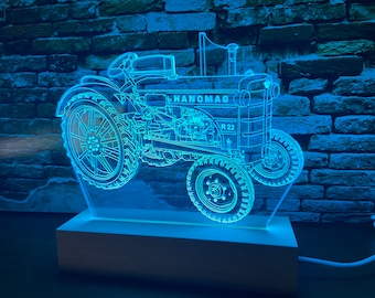 Geschenk für Hanomag Traktor Fahrer R22 Trecker Oldtimer LED Beleuchtung