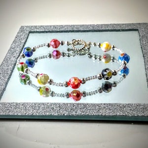 Venezia Millefiori 7.5&quot; Beaded Bracelet
