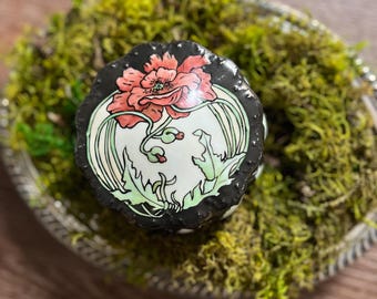 polvera francesa de porcelana Haviland Art Nouveau