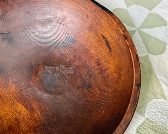 antique hand turned wooden bowl