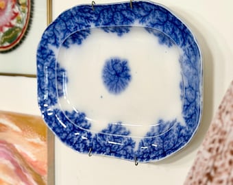 Rare 1884 Flow blue “Blue Coral” W.T. Copeland and Sons platter