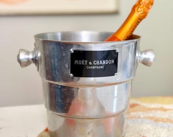 vintage Moet & Chandon aluminum ice bucket • French Champagne Wine Cooler