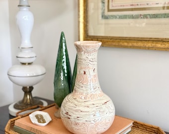vintage Louisiana agateware vase, signed