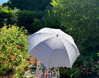 Lavender Color Korean Embroidery Butterfly Bowknot Parasol/ Mother's Day Gift