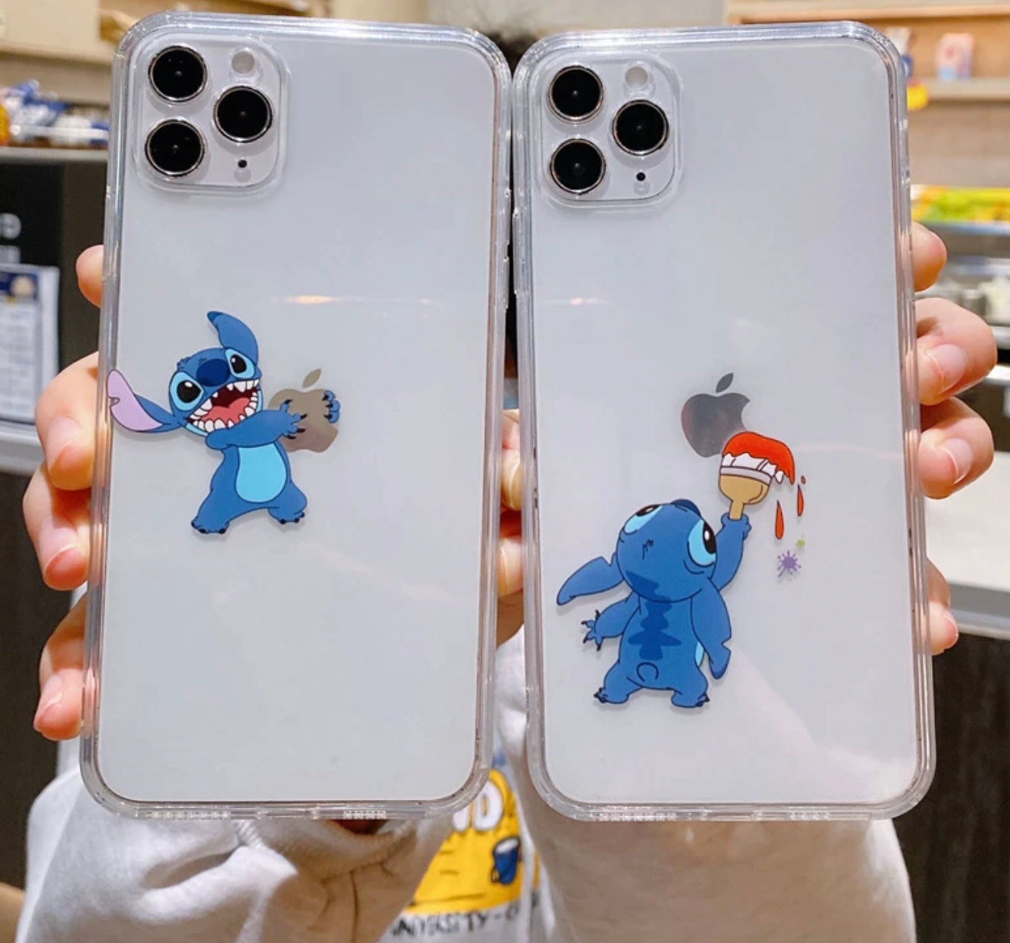 Disney Lilo and Stitch Angel Clear Phone Case For Apple iPhone 7 8 Plus XS Max 11 12 Pro Max