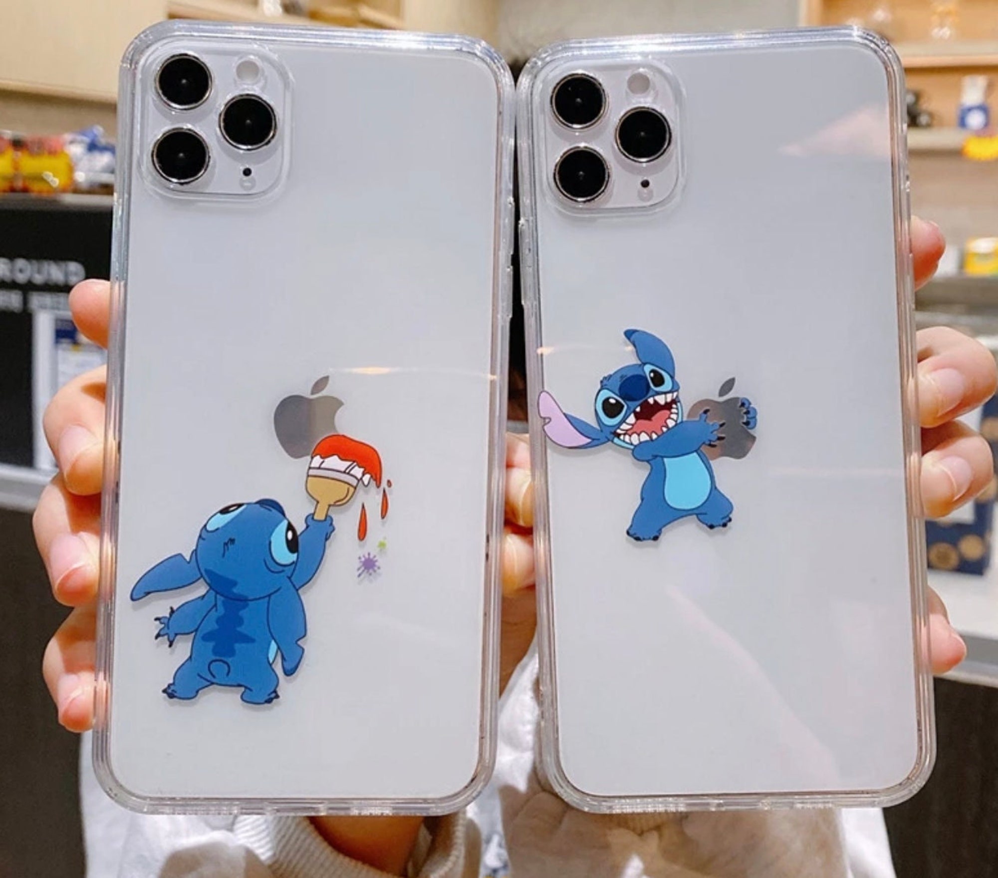 Disney Lilo and Stitch Angel Clear Phone Case For Apple iPhone 7 8 Plus XS Max 11 12 Pro Max