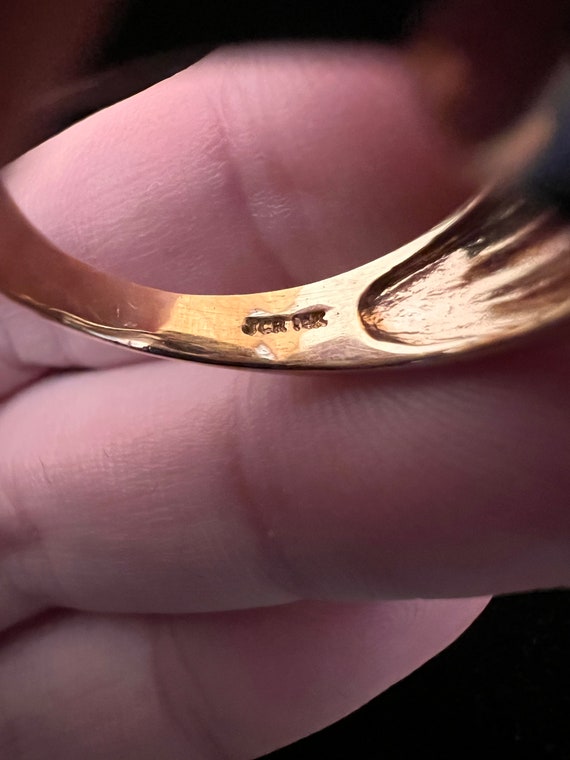 JCR 14K Yellow Gold Amethyst & Diamond Ring (stam… - image 8