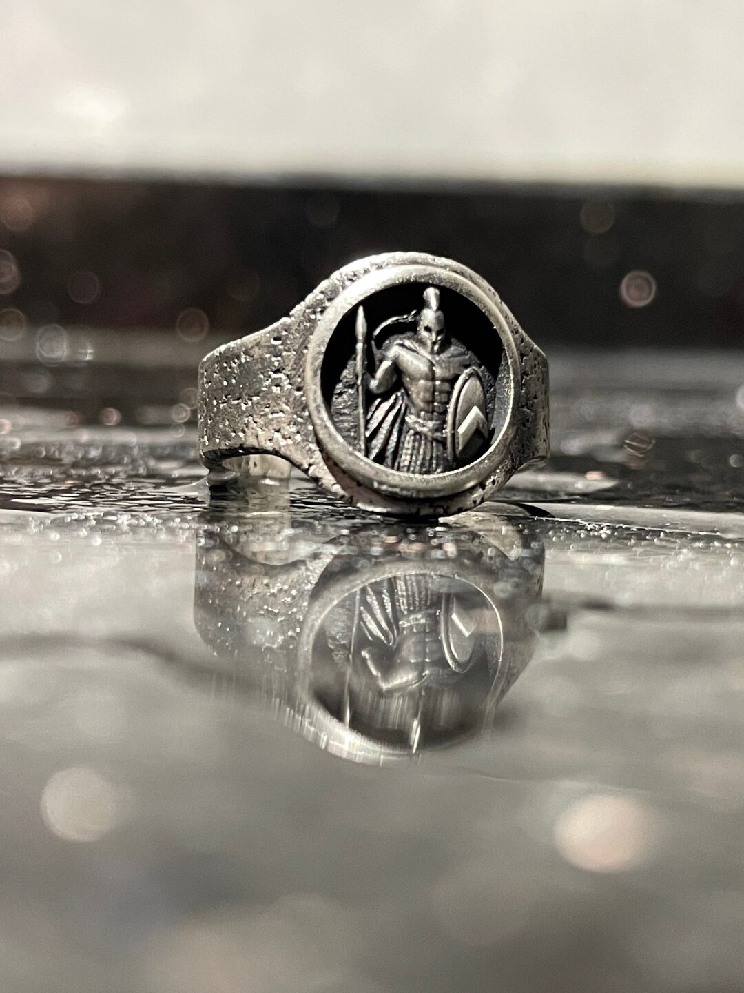 • SPARTAN • obsidian + silver ring main image 1