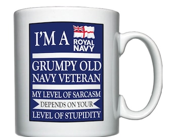 Grumpy Old Navy Veteran, personalised mug