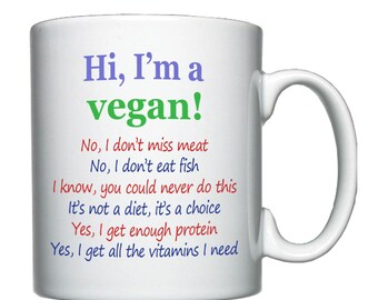 Vegan, humorous personalised mug