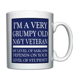 Grumpy Old Navy Veteran, personalised mug