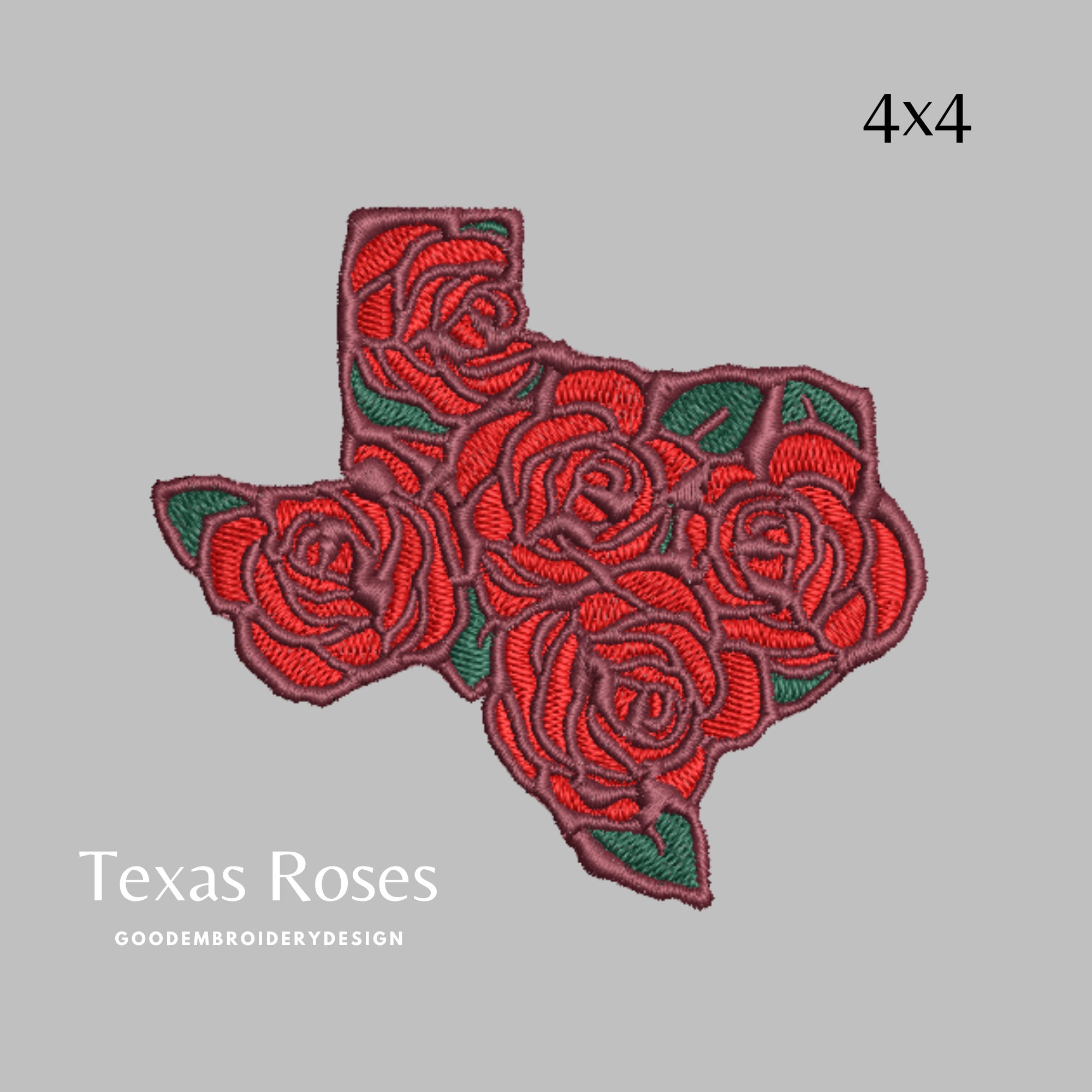 Tx Roses Draw Texas Roses Flower Embroidery Design File - Etsy