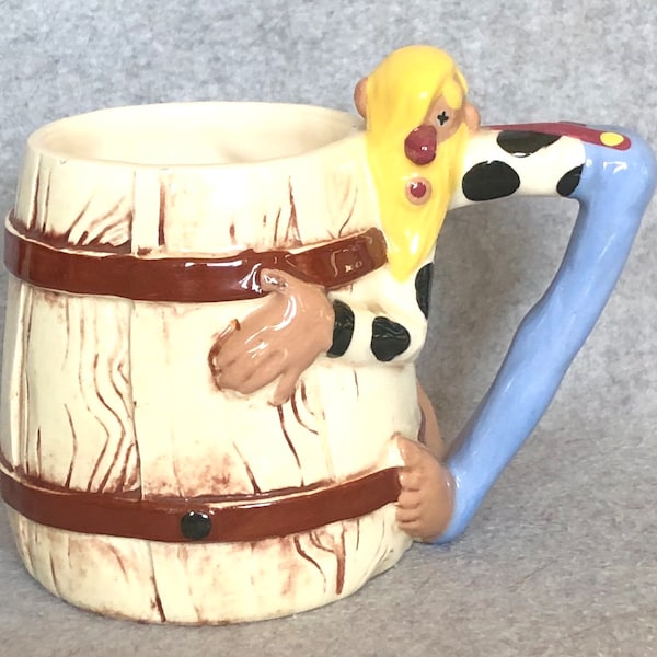 Twin Winton Pottery Hillbilly mug 4.5" Great glaze colors! EX!!! MCM! 1950's Pasadena, California