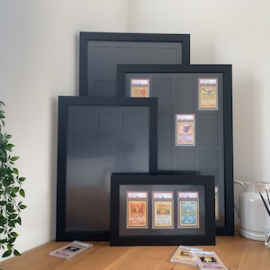 Molduras de exibição pretas para cartas classificadas - Pokémon, esportes, PSA, CGC, etc.