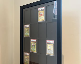 Exhibidor enmarcado para 16 tarjetas calificadas: PSA, CGC, Pokémon, TCG (encapsuladas)