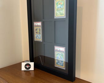 Expositor enmarcado para 9 cartas clasificadas: PSA, CGC, Pokémon, TCG