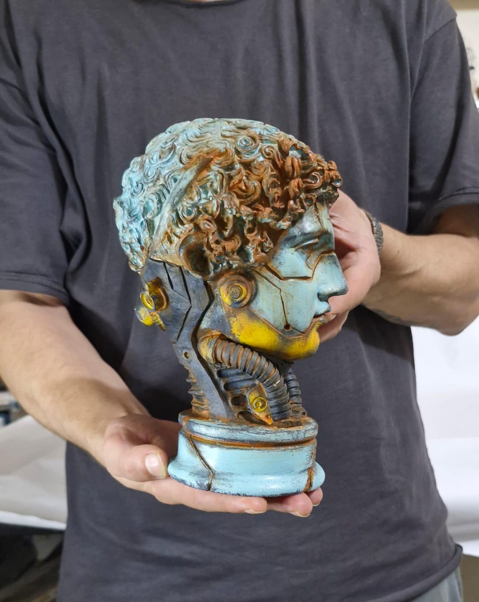 Cyborg Hermes Bust, Mecha Sci-fi Sculpture, (8.5 Inch) - Etsy