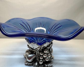 Creazioni Susy Modelli Exclusive Cristallo Silver 925 Base Fruit Base Blue Bowl