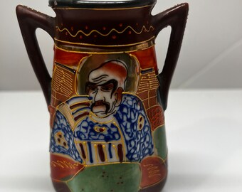Satsuma Moriage Hand Painted Japanese With Glided Detail Post 1940's