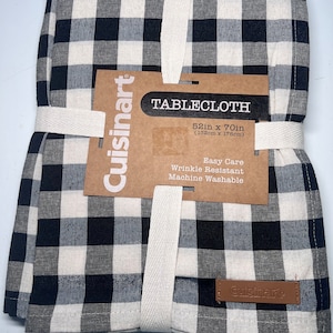 Cuisinart Tablecloth Checked County 52x70 Easy Care Wrinkle Free