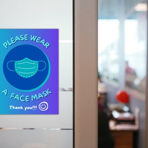 Face Mask Sign | Face Mask Required Sign| Downloadable Poster | Mask Poster | Digital Print |