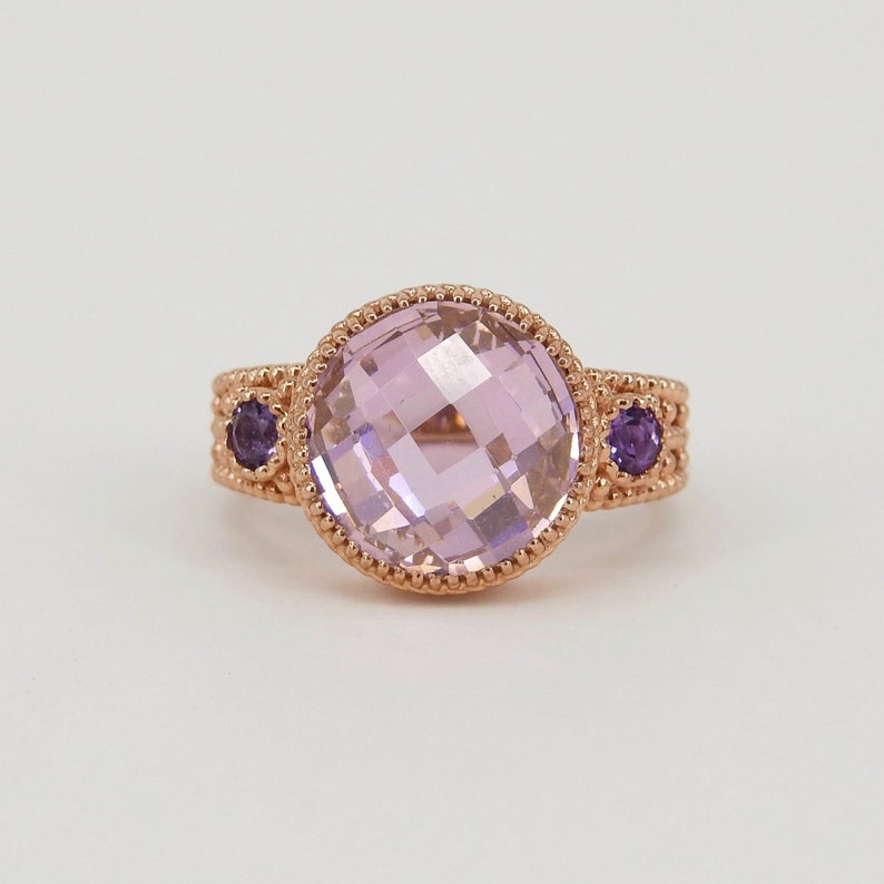 August and February Birthstone Ring Spinel Amethyst Artisanal Gemstones Ring Vintage Style Engagement Ring A Beautiful Symbol Of Love image 6