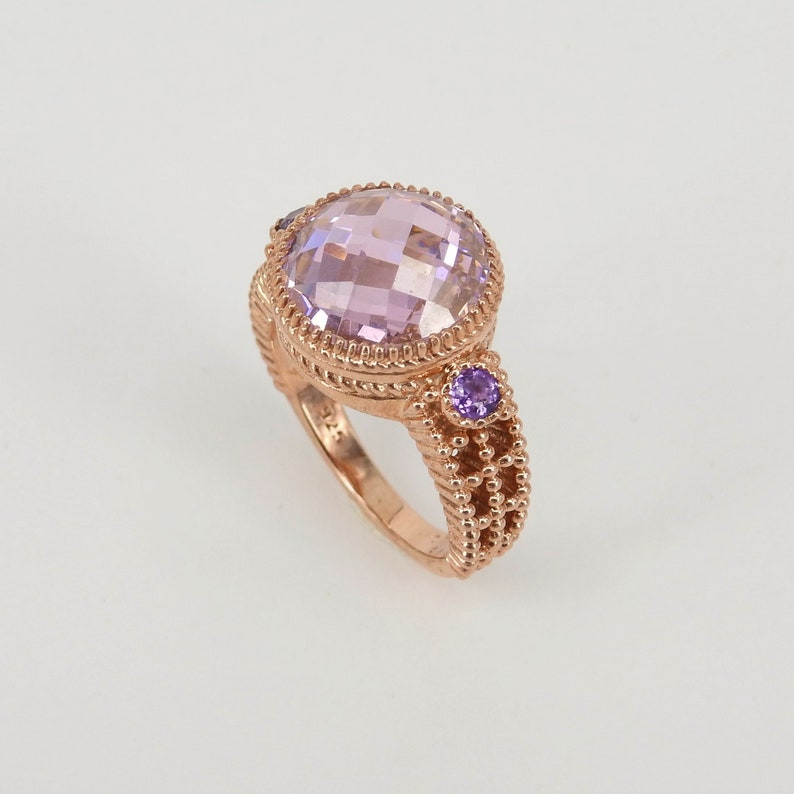 August and February Birthstone Ring Spinel Amethyst Artisanal Gemstones Ring Vintage Style Engagement Ring A Beautiful Symbol Of Love image 3