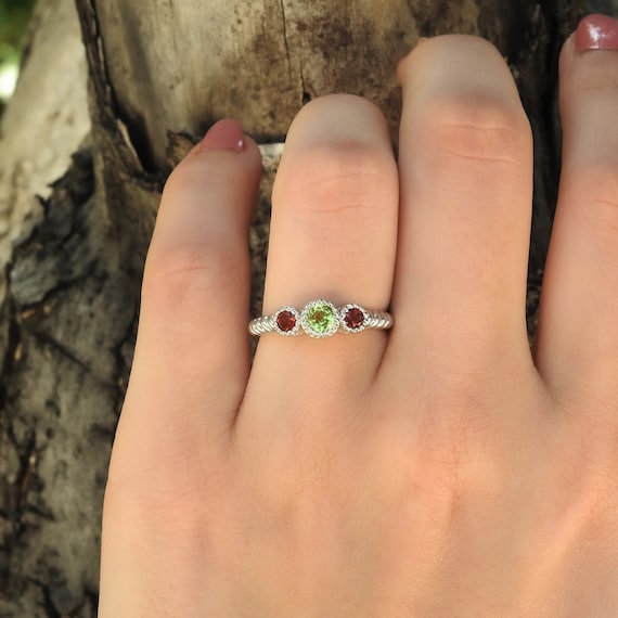 January and august birthstone ring deals