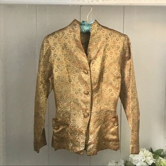 Rare Vintage 1960’s Najla of Hollywood Gold Blazer