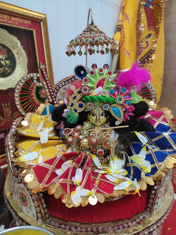 Laddu Gopal Kanha Ji Dress with Pagdi ,Mala,And Bansuri US | eBay