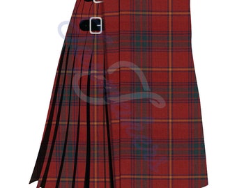 Scottish County Galway Tartan Kilt Men's Handmade Traditional 8 Yard Kilts