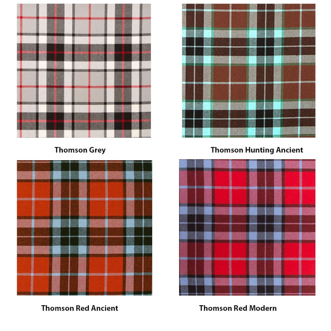Scottish Tartan Thomson Grey (MacThomas/Thompson Grey) Weathered Clan Crewneck Sweatshirt Plaid Style
