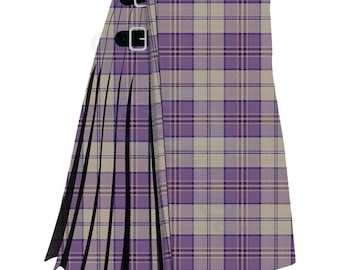 Highland Dancer Harris Lilac Tartan Kilt - Kilt traditionnel fait à la main en tartan écossais pour hommes