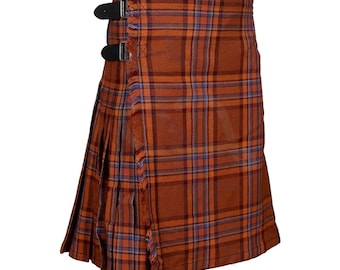 Scottish County Down Tartan Kilt Men's Handmade Traditional 8 Yard Kilts