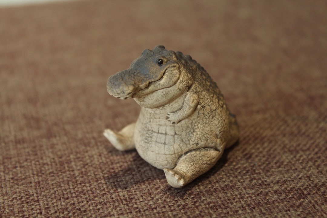 Chubby Crocodile Figurine Handmade Ceramic Tea Pet Made of Etsy