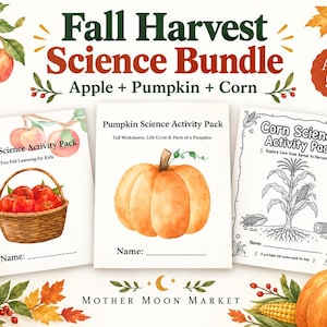 Fall Harvest Science Bundle for Kids | Apple, Pumpkin & Corn Unit Studies