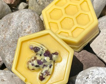 Hyacinth & Cashmere Wax Melt- Sagittarius Full Moon- Amethyst Quartz Crystal -Hand Poured 100% Beeswax Wax Melts