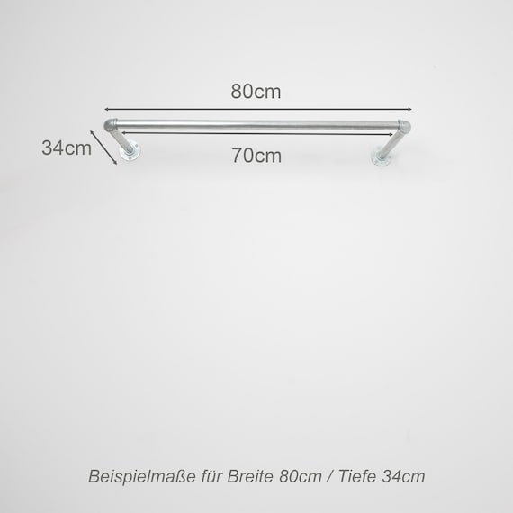 Système De Tringle à Vêtements Murale Maacah Pipe | Design élégant | Étagères Pour Vêtements, Chaussures Et Rangement – Industrial Maestro