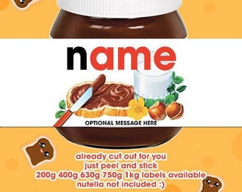 Personalised to fit Nutella Label Sticker Father's Fathers Day Dad Easter Hunt Eid Hazelnut Chocolate Spread Gift Idea (LABEL ONLY)