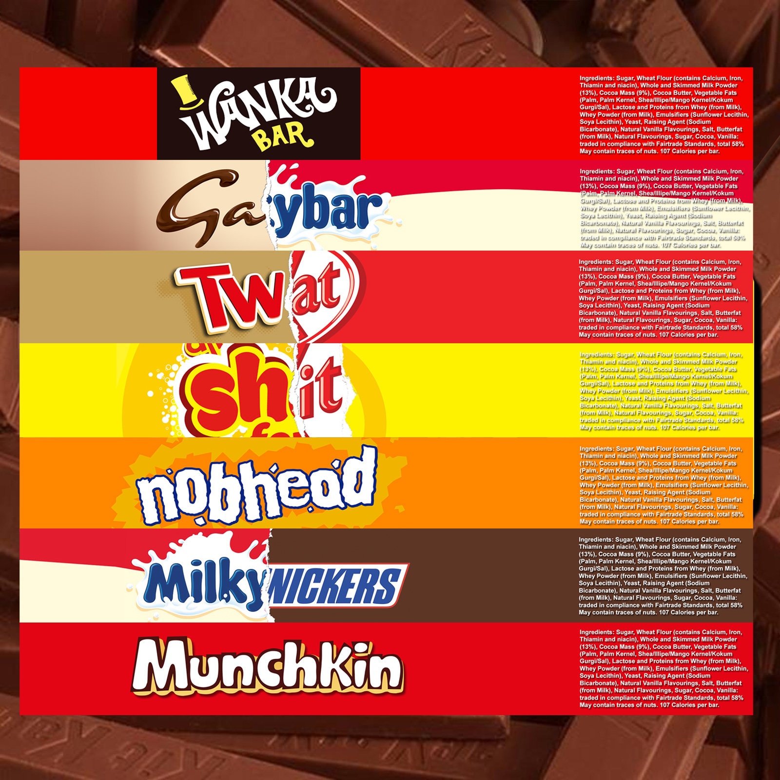 Rude chocolate bars deals
