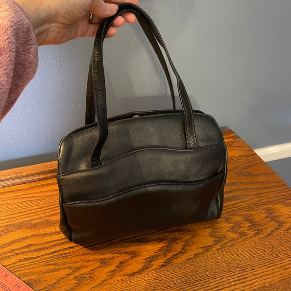 Genuine Cowhide Made in Argentina Cuero Vaca Top Handle Black Mid Century Purse Etsy