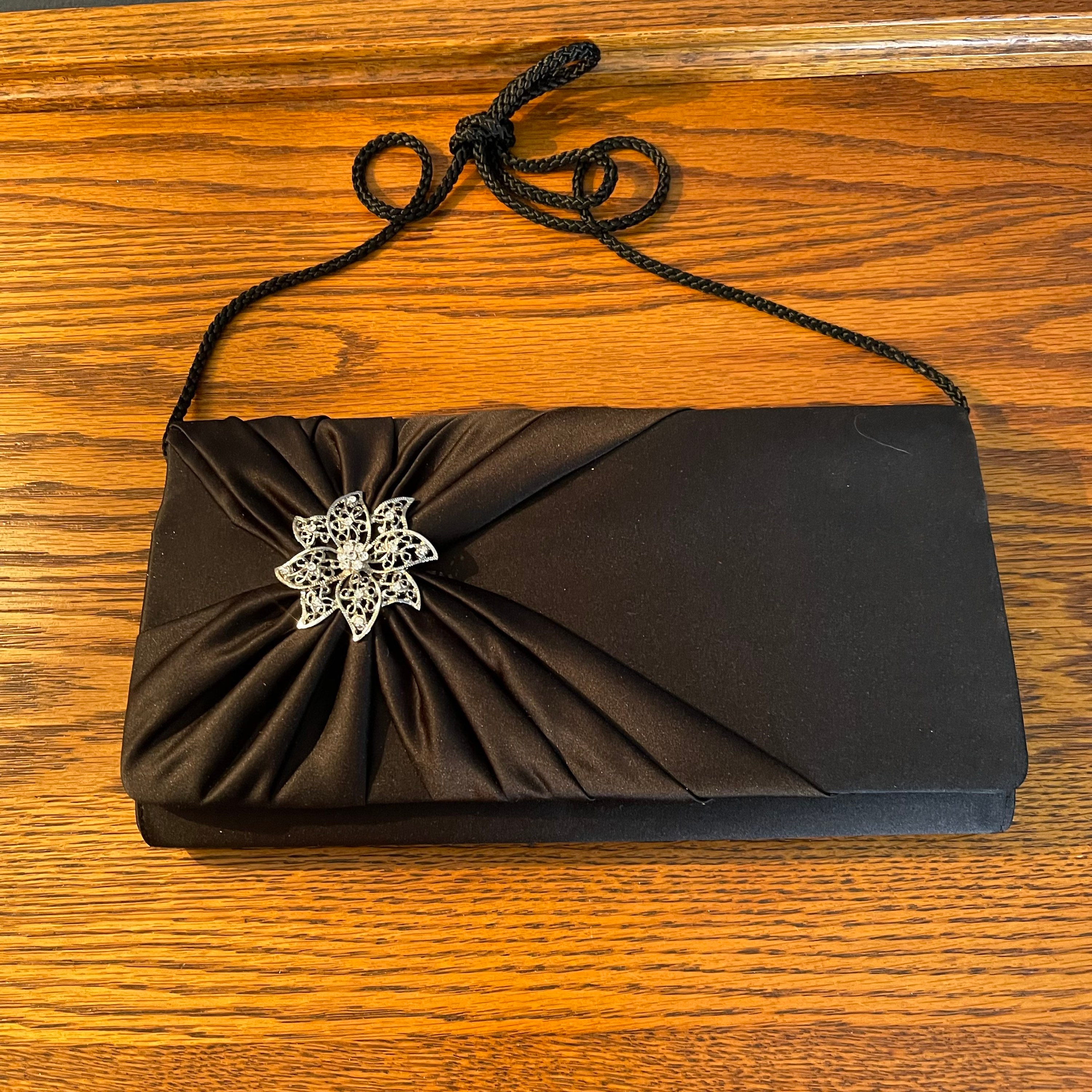 Black Vintage Clutch With Rhinestone Embellishment Special Etsy