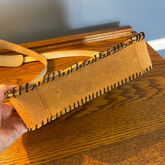 Unique Wood and Suede Vintage Purse - 1970s - image 3