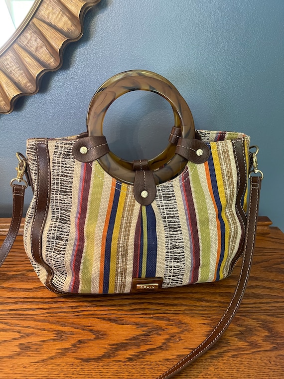 Cole Haan Women's Striped Canvas Handbag Multicolor - Shop Linda's Stuff