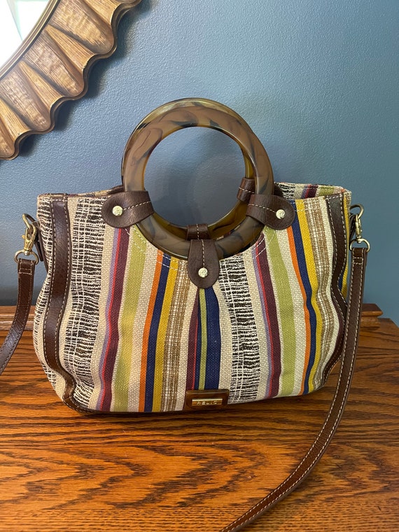 Cole Haan Women's Striped Canvas Handbag Multicolor - Shop Linda's Stuff