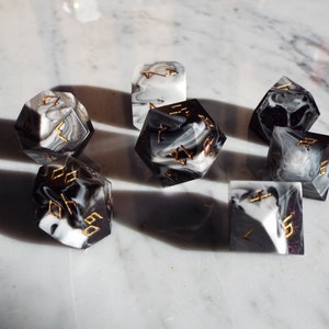 Black and White Marble Dice
